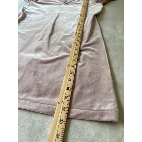 Madewell Pink Velvet V-Neck Long Sleeve Dress For Women Y2K Boho Cottagecore XS - Picture 4 of 9